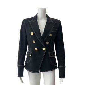 $2275 Balmain Black Denim Blazer Jacket size FR 40/8